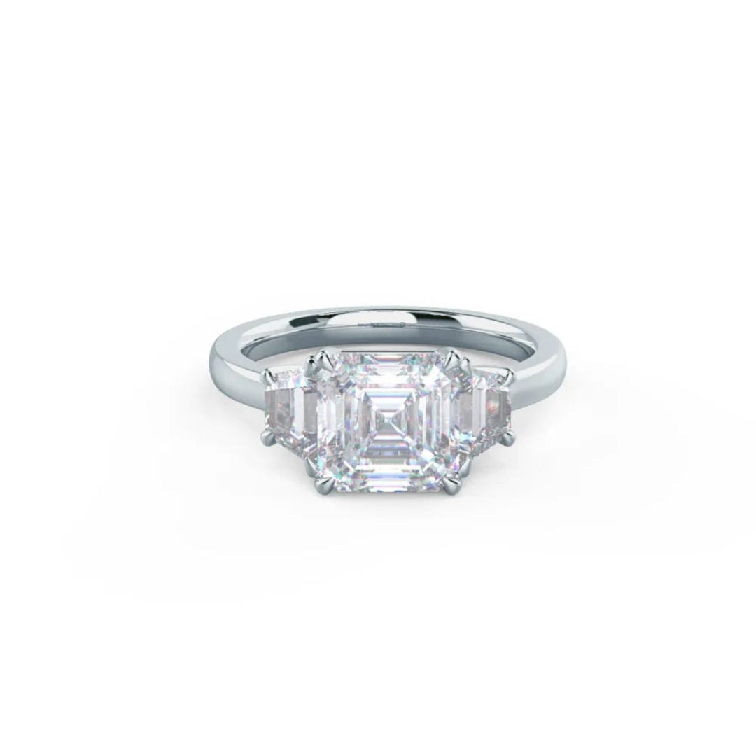 Moissanite 4.20 CT Asscher Cut Diamond Boho & Hippie Anniversary Ring