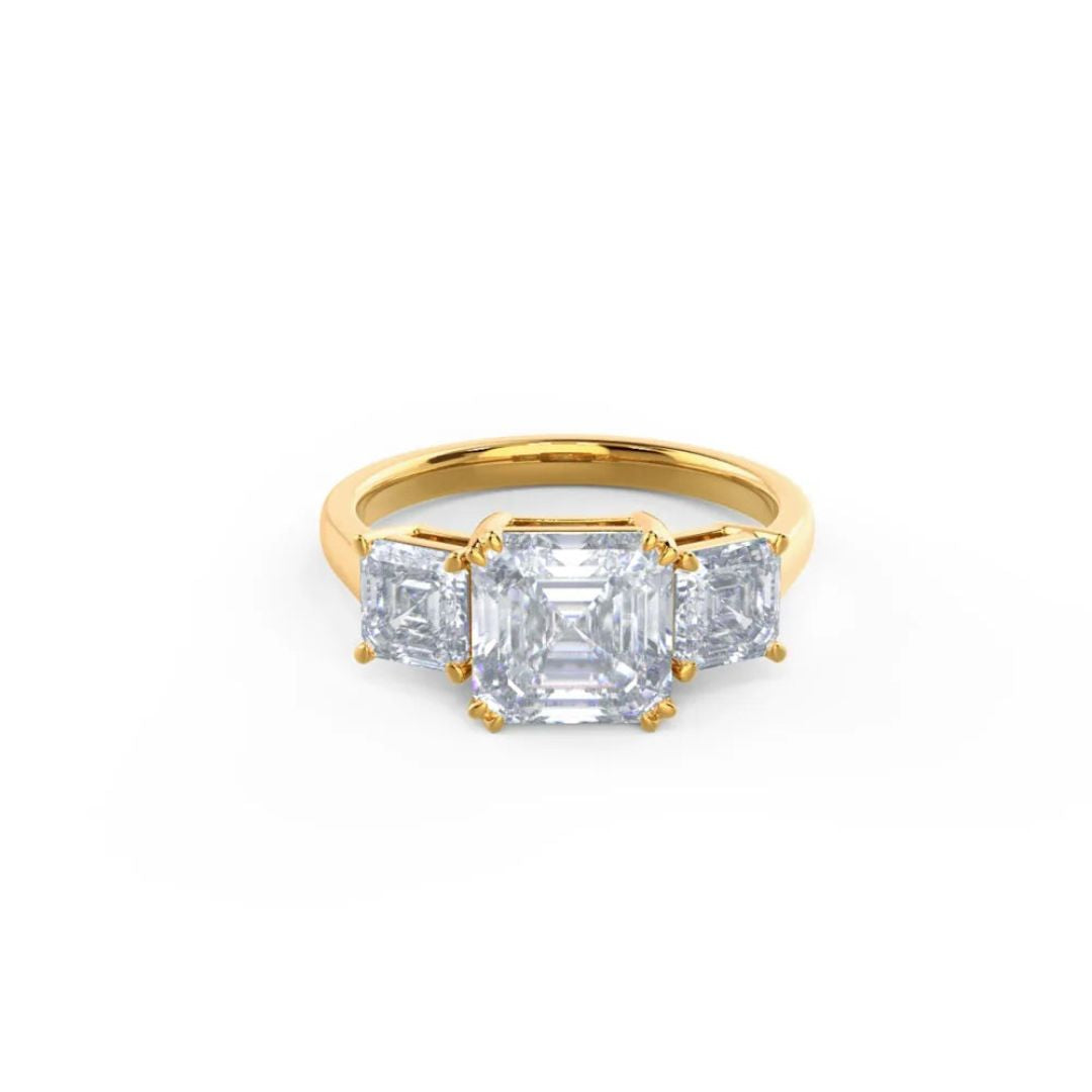 Moissanite 2.75 CT Asscher Cut Diamond Edwardian Engagement Ring