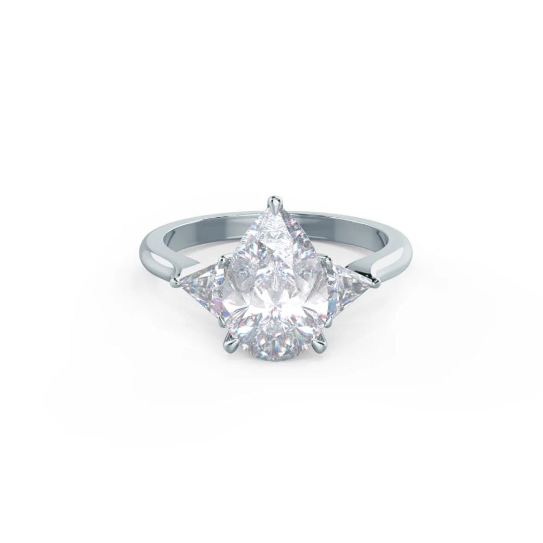 Moissanite 4.54 CT Pear Cut Diamond Gothic Wedding Ring