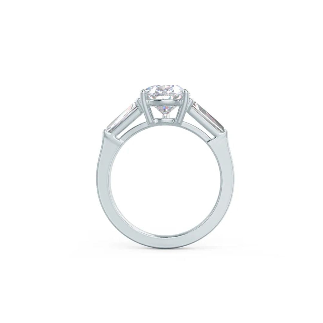 Moissanite 3.35 CT Pear Cut Diamond Art Deco Anniversary Ring