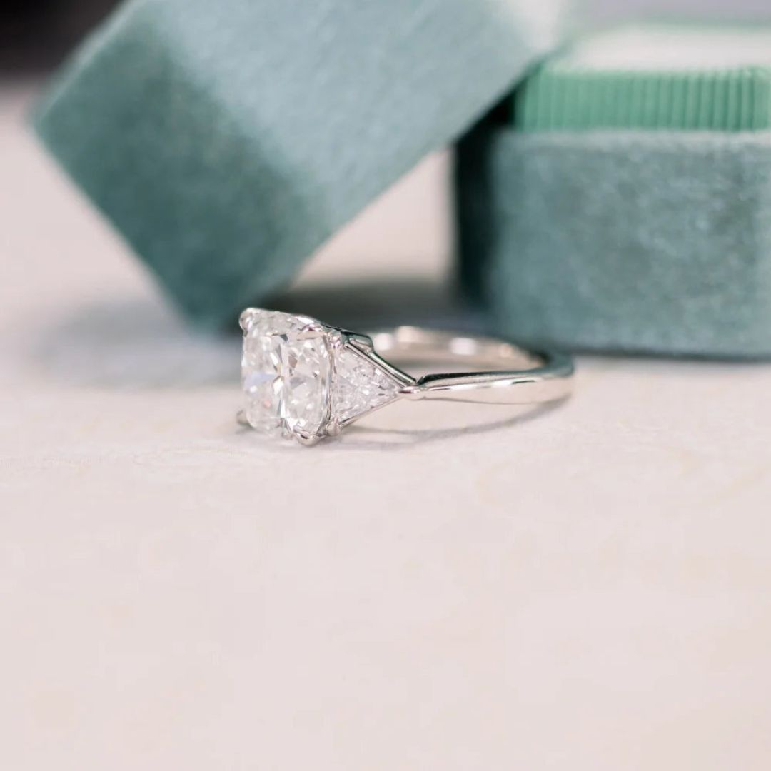 Moissanite 2.60 CT Cushion Cut Diamond Art Deco Engagement Ring