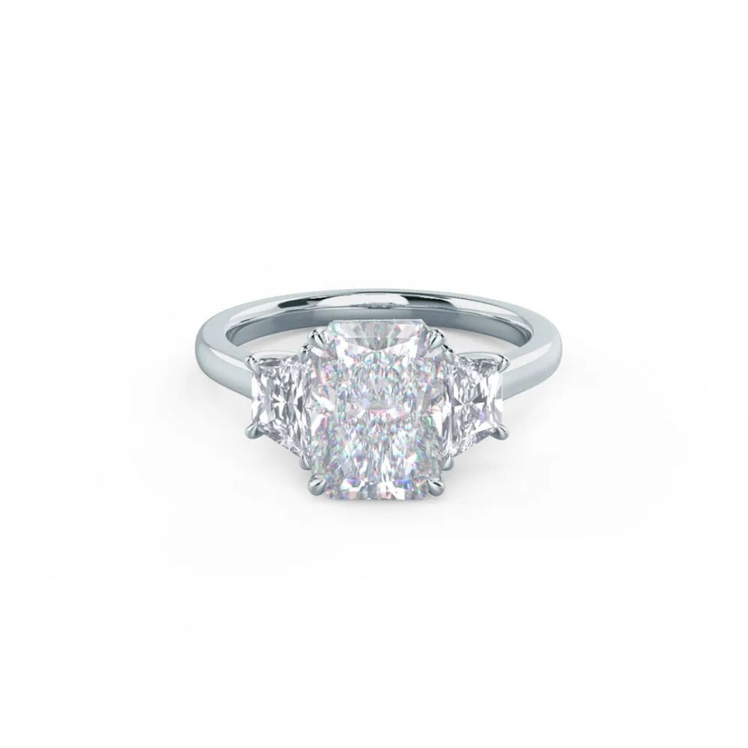 Moissanite 4.58 CT Radiant Cut Diamond Brutalist Anniversary Ring