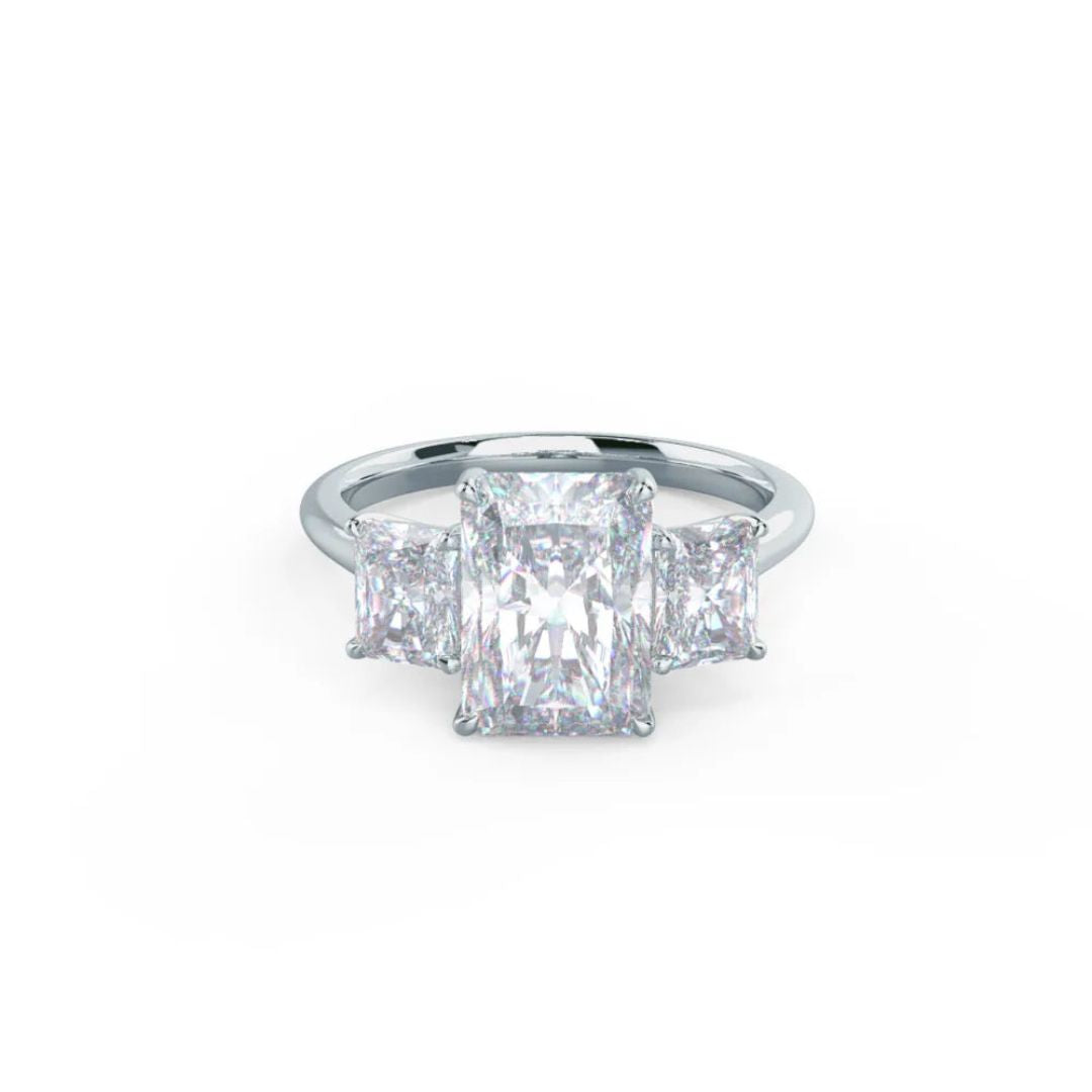 Moissanite 2.93 CT Radiant Cut Diamond Gothic Engagement Ring