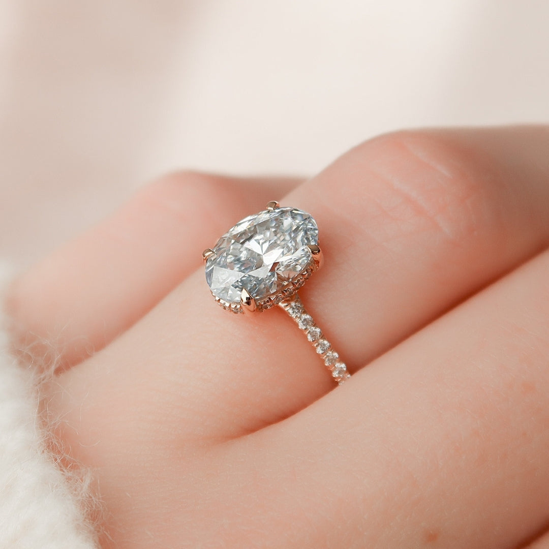 Moissanite 2.00 CT Oval Diamond Edwardian Engagement Ring