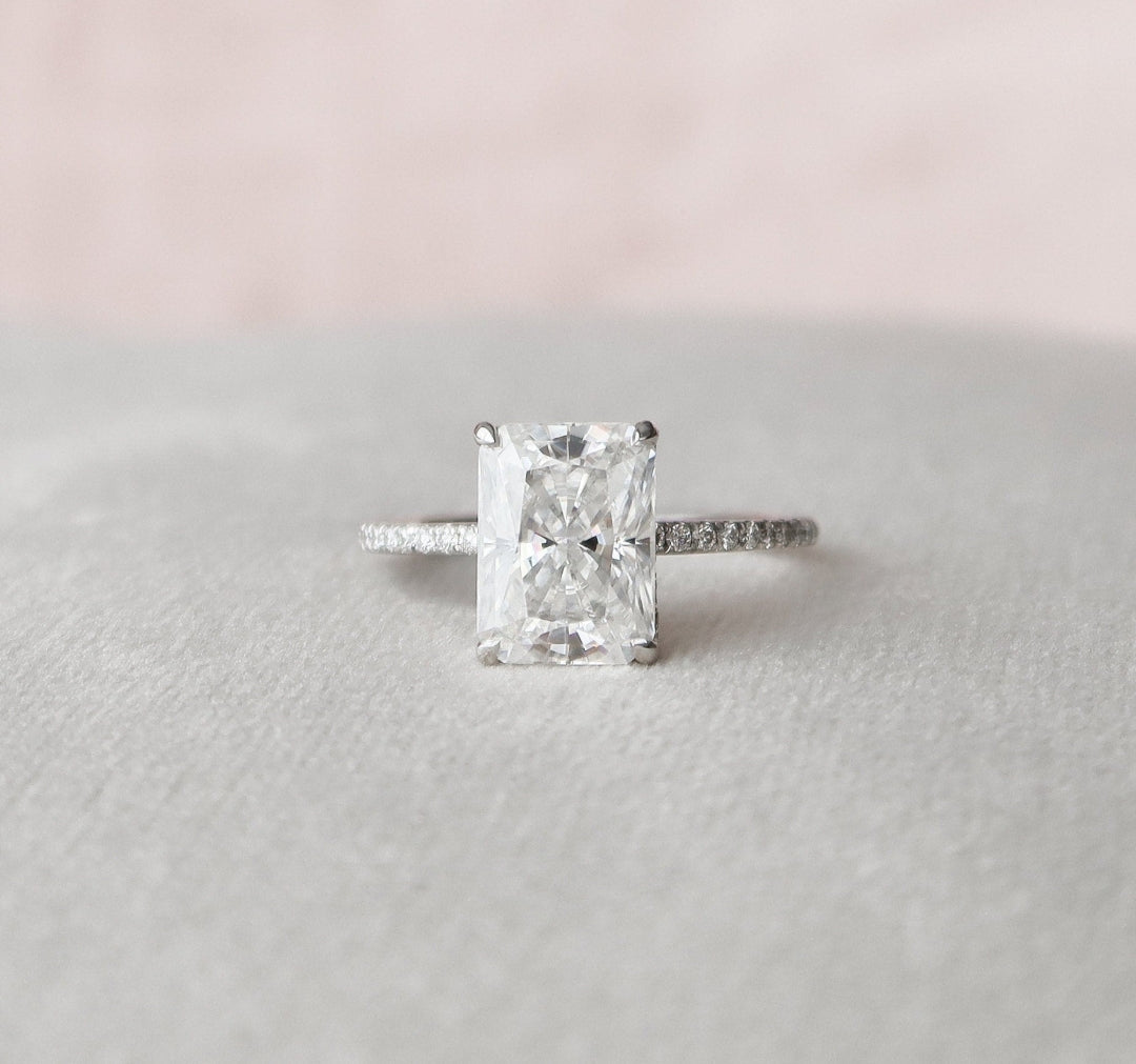 Moissanite 2.52 CT Radiant Cut Diamond Mid-Century Anniversary Ring