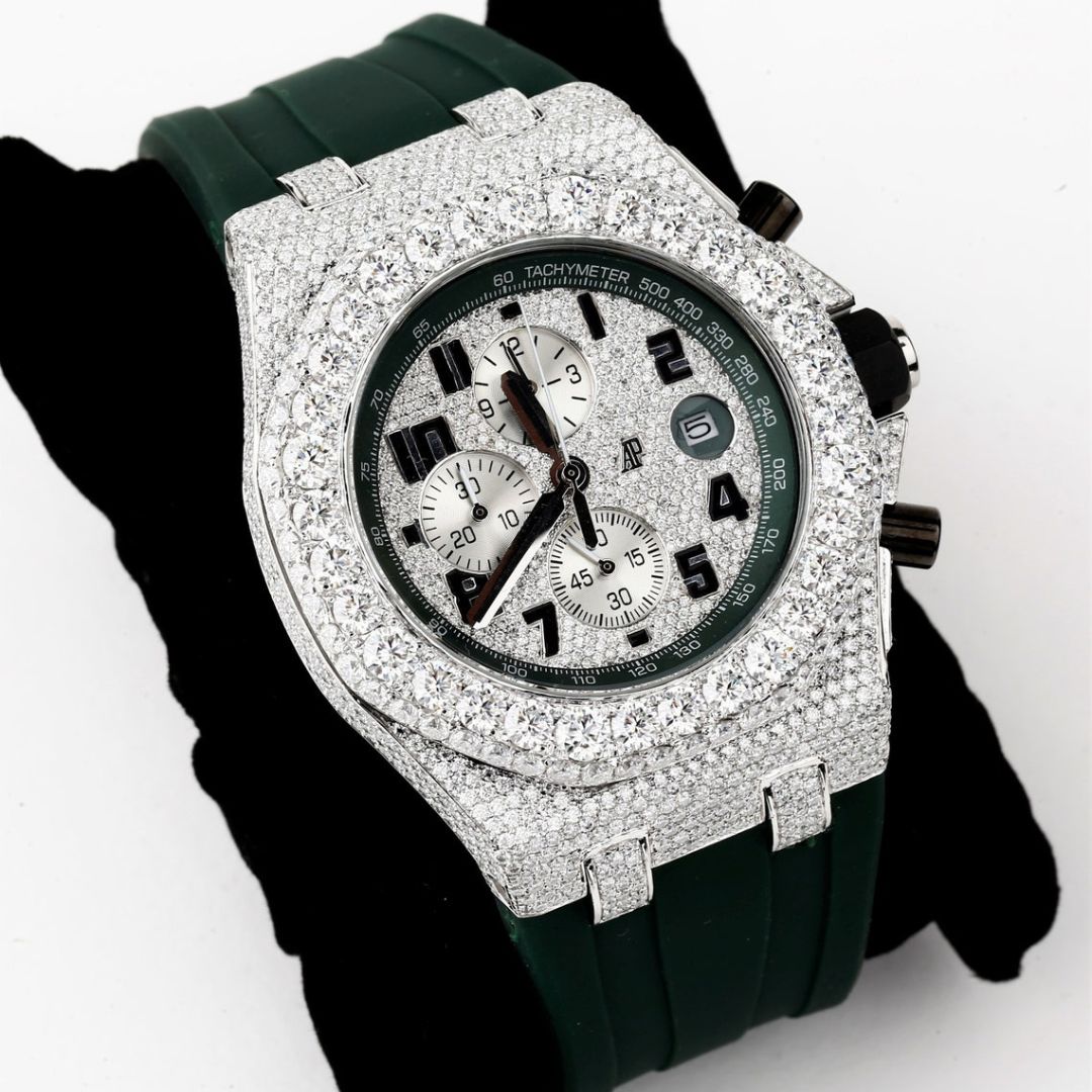 Moissanite 27.00 CT Round Cut Diamond Avant Garde Watch