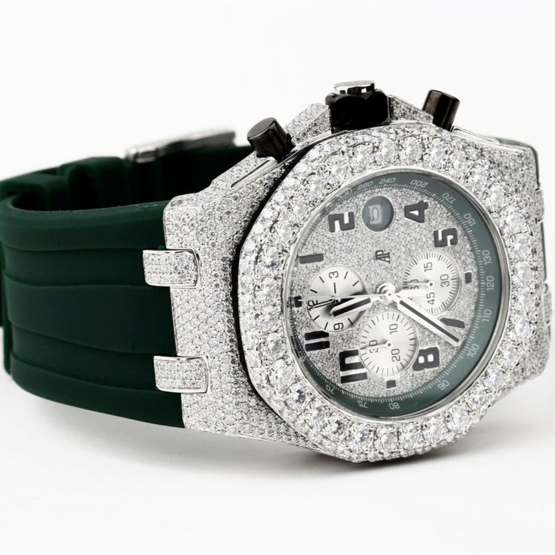 Moissanite 27.00 CT Round Cut Diamond Avant Garde Watch