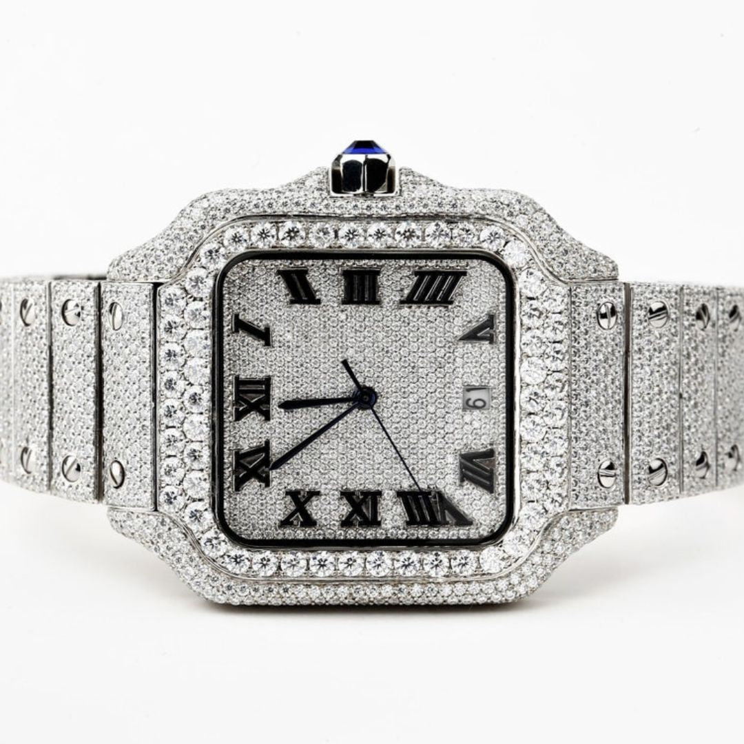 Moissanite 23.00 CT Round Cut Diamond Edwardian Watch