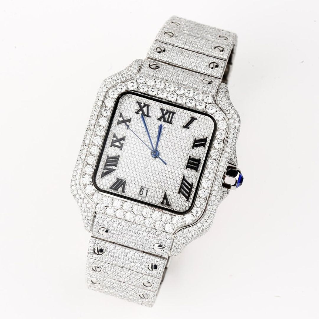 Moissanite 23.00 CT Round Cut Diamond Edwardian Watch