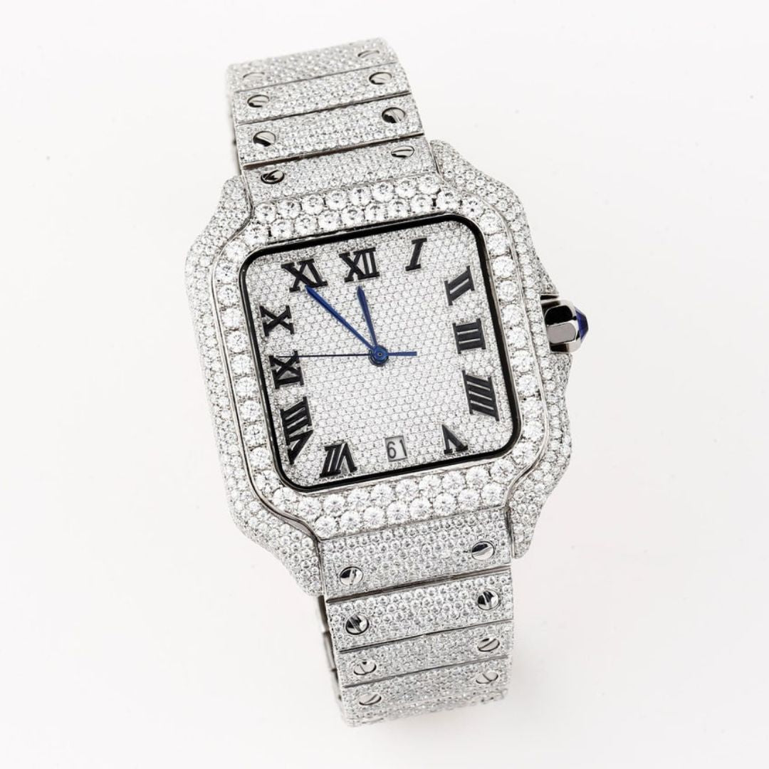 Moissanite 23.00 CT Round Cut Diamond Edwardian Watch