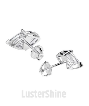 Marquise Moissanite Stud Earrings – Rose Gold Screw Back Earrings – 1ct Each – VVS1 G Color – Dainty Moissanite Earrings Gift