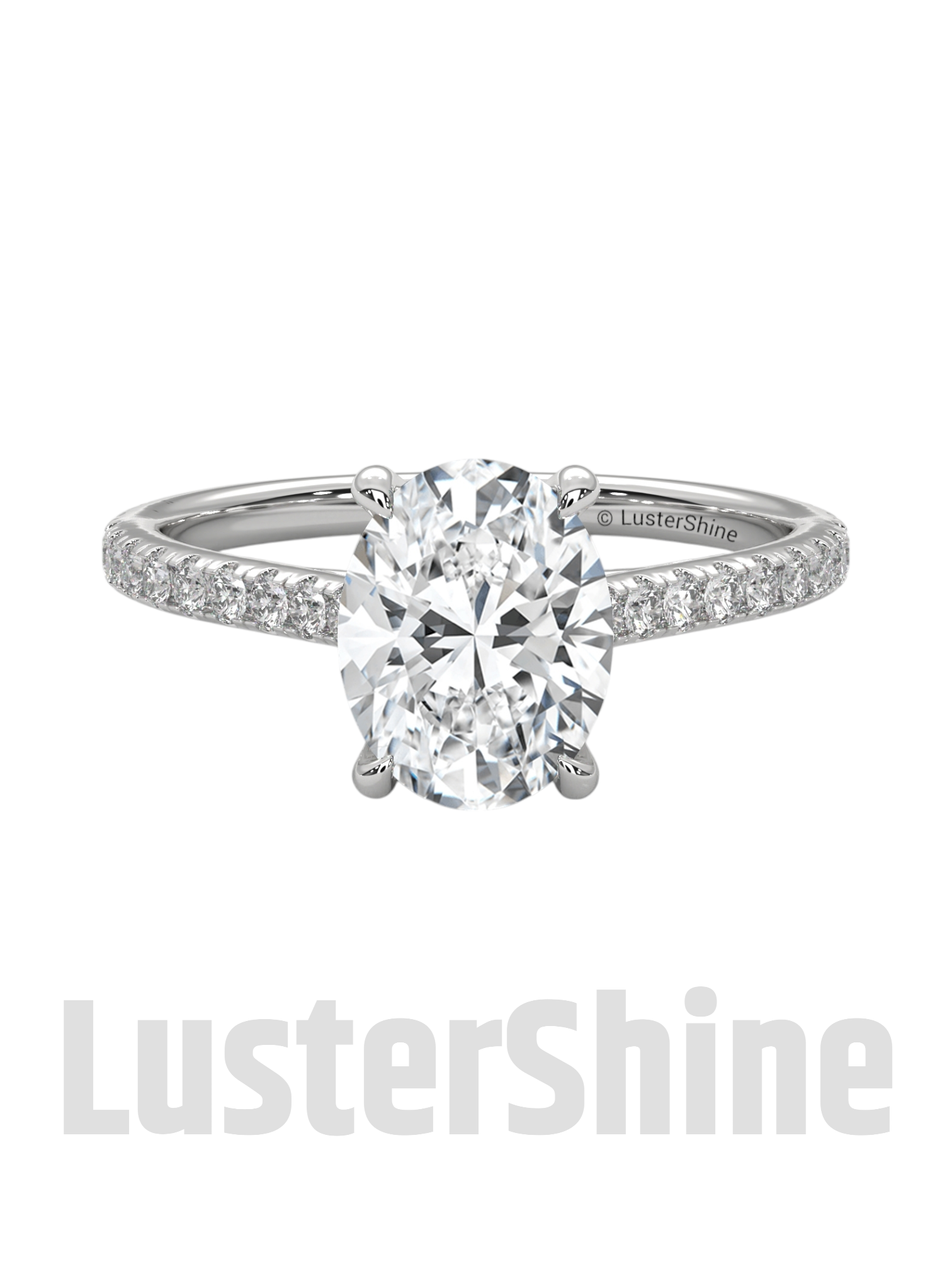 Oval Solitaire Engagement Ring – 10k 14k Rose White Yellow Gold – Custom Bridal Ring – Elegant Oval Cut Diamond Ring – Custom Size Ring Gift