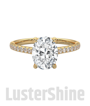 Oval Solitaire Engagement Ring – 10k 14k Rose White Yellow Gold – Custom Bridal Ring – Elegant Oval Cut Diamond Ring – Custom Size Ring Gift