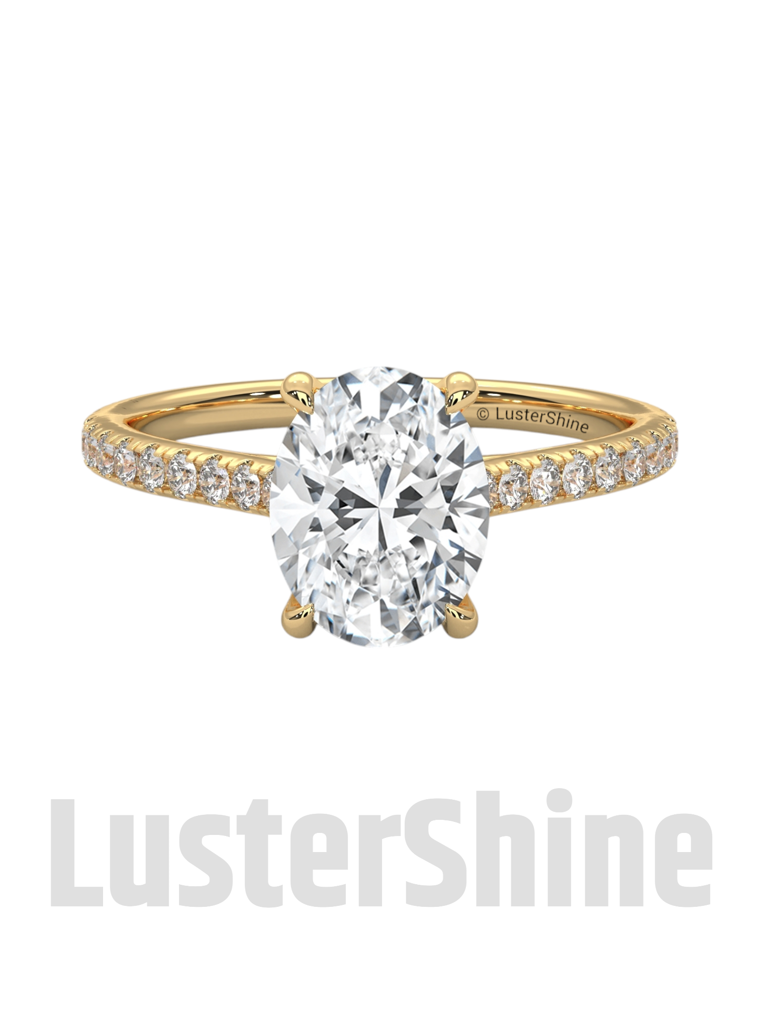 Oval Solitaire Engagement Ring – 10k 14k Rose White Yellow Gold – Custom Bridal Ring – Elegant Oval Cut Diamond Ring – Custom Size Ring Gift