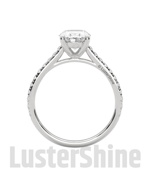 Oval Solitaire Engagement Ring – 10k 14k Rose White Yellow Gold – Custom Bridal Ring – Elegant Oval Cut Diamond Ring – Custom Size Ring Gift