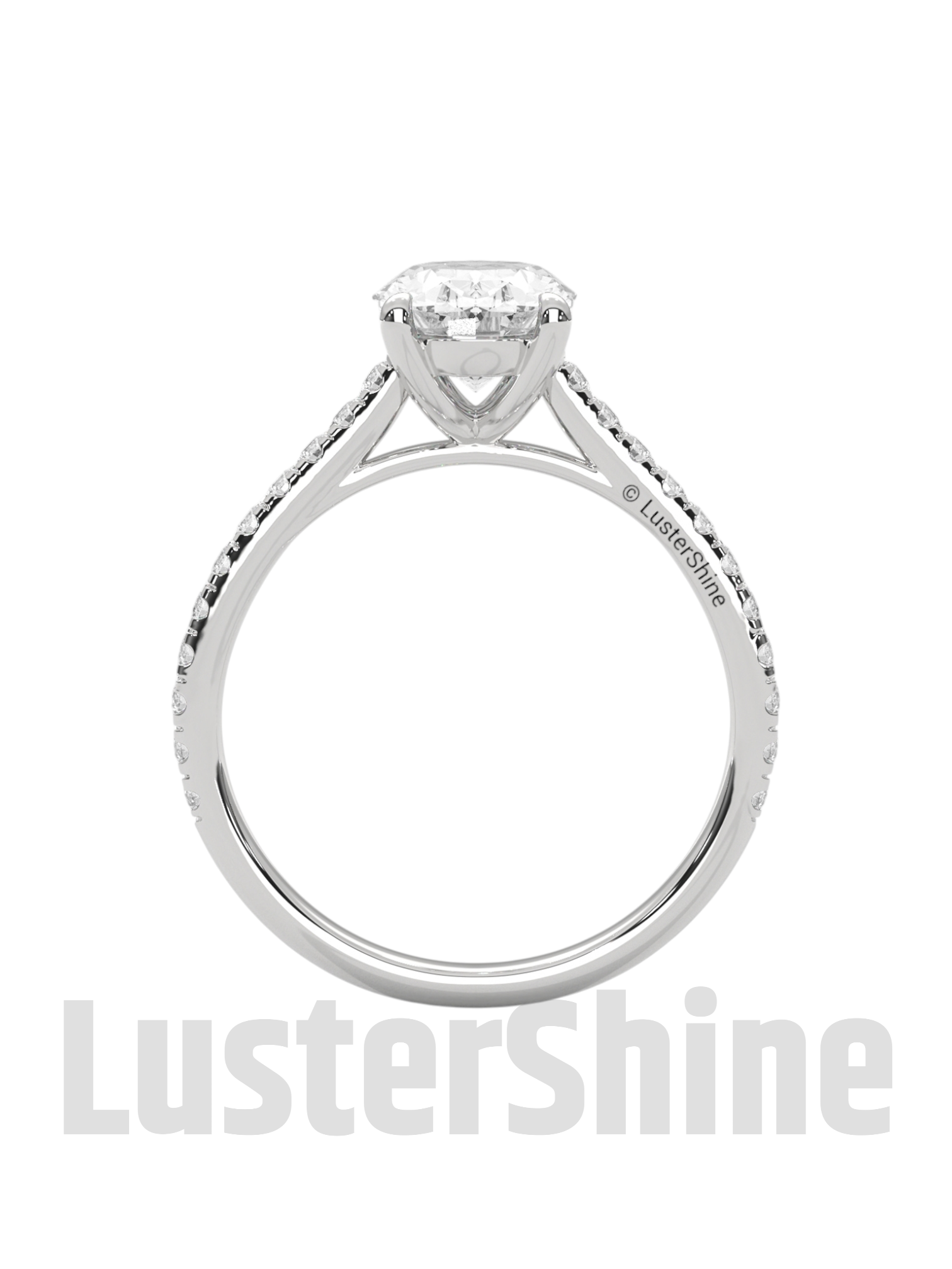 Oval Solitaire Engagement Ring – 10k 14k Rose White Yellow Gold – Custom Bridal Ring – Elegant Oval Cut Diamond Ring – Custom Size Ring Gift