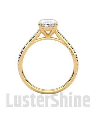 Oval Solitaire Engagement Ring – 10k 14k Rose White Yellow Gold – Custom Bridal Ring – Elegant Oval Cut Diamond Ring – Custom Size Ring Gift