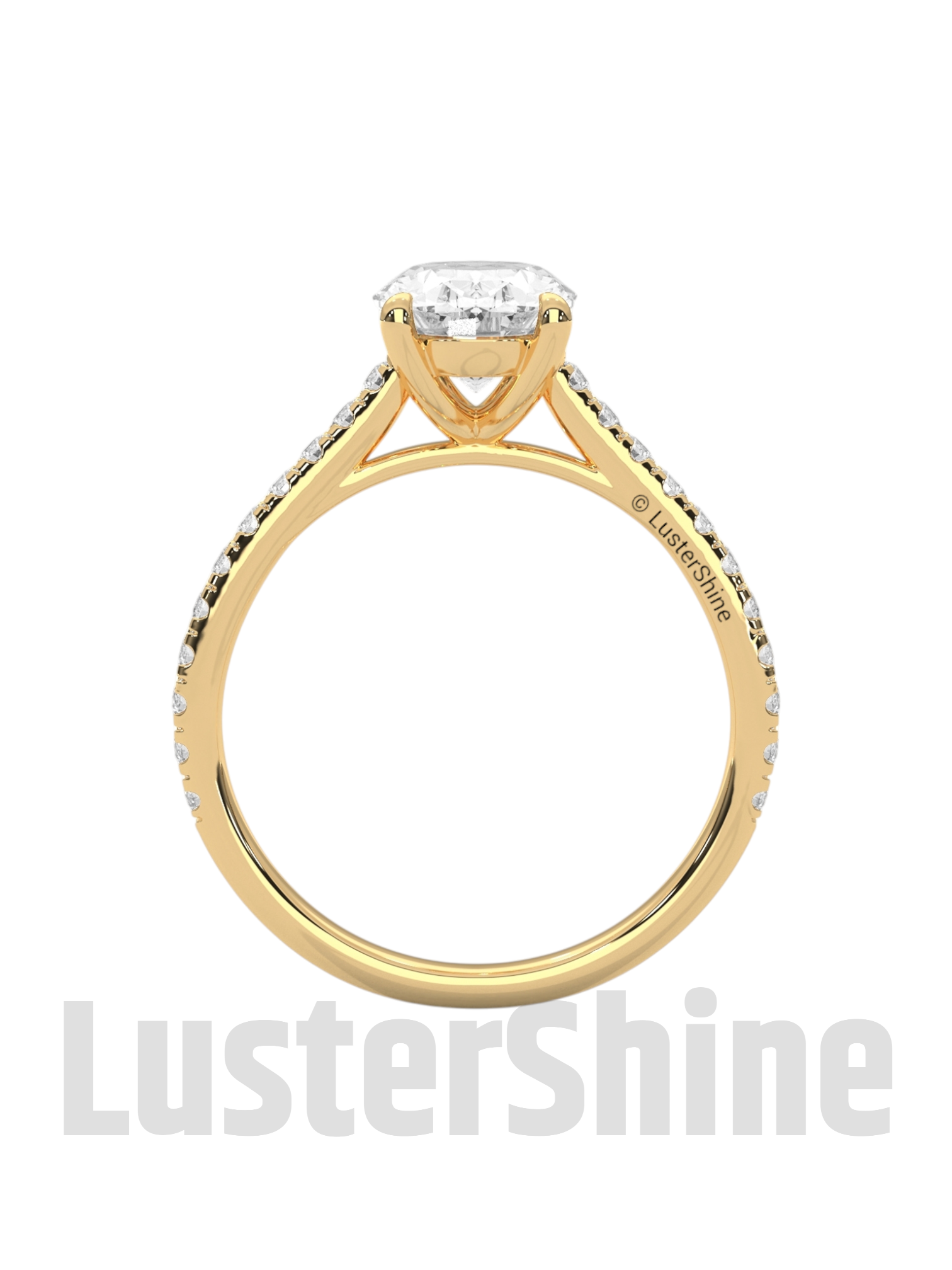 Oval Solitaire Engagement Ring – 10k 14k Rose White Yellow Gold – Custom Bridal Ring – Elegant Oval Cut Diamond Ring – Custom Size Ring Gift