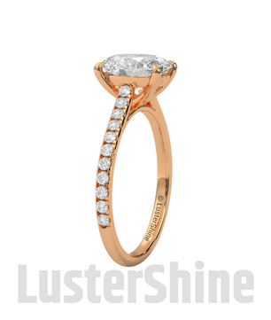 Oval Solitaire Engagement Ring – 10k 14k Rose White Yellow Gold – Custom Bridal Ring – Elegant Oval Cut Diamond Ring – Custom Size Ring Gift