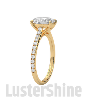 Oval Solitaire Engagement Ring – 10k 14k Rose White Yellow Gold – Custom Bridal Ring – Elegant Oval Cut Diamond Ring – Custom Size Ring Gift