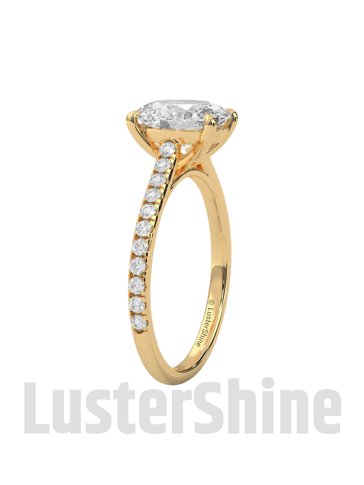 Oval Solitaire Engagement Ring – 10k 14k Rose White Yellow Gold – Custom Bridal Ring – Elegant Oval Cut Diamond Ring – Custom Size Ring Gift