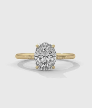 2 Carat Oval Solitaire Engagement Ring – Four Prong Minimalist Diamond Ring in 925 Silver 14K or 18K Gold – Timeless Design