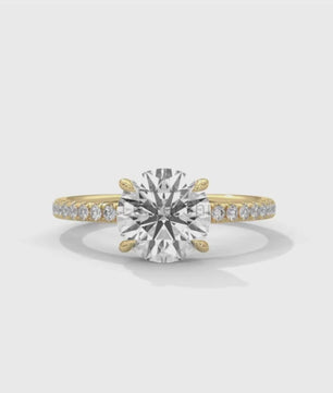 Round Diamond Engagement Ring – 2CT Solitaire Ring – 14K Gold Ring – Six Prong Classic Ring – Bridal Jewelry – Moissanite Diamond Ring Gift