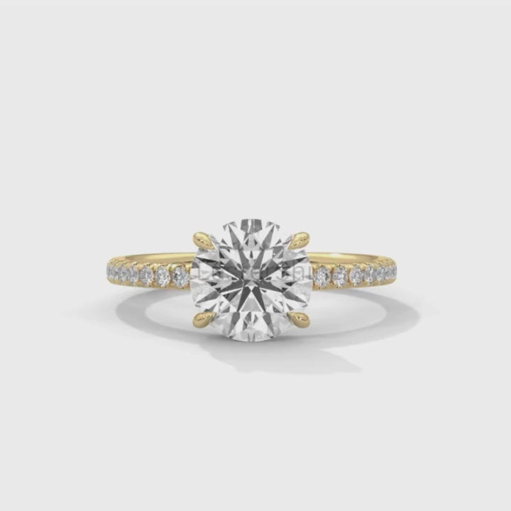 Round Diamond Engagement Ring – 2CT Solitaire Ring – 14K Gold Ring – Six Prong Classic Ring – Bridal Jewelry – Moissanite Diamond Ring Gift