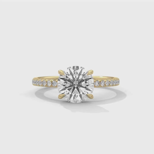 Round Diamond Engagement Ring – 2CT Solitaire Ring – 14K Gold Ring – Six Prong Classic Ring – Bridal Jewelry – Moissanite Diamond Ring Gift