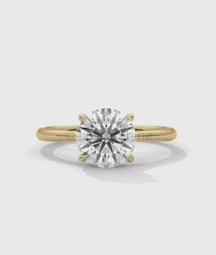 Round Diamond Solitaire Engagement Ring – 2 Carat Four Prong Minimalist Gold Ring – Classic Ring by LusterShine Simple Wedding Jewelry Gift